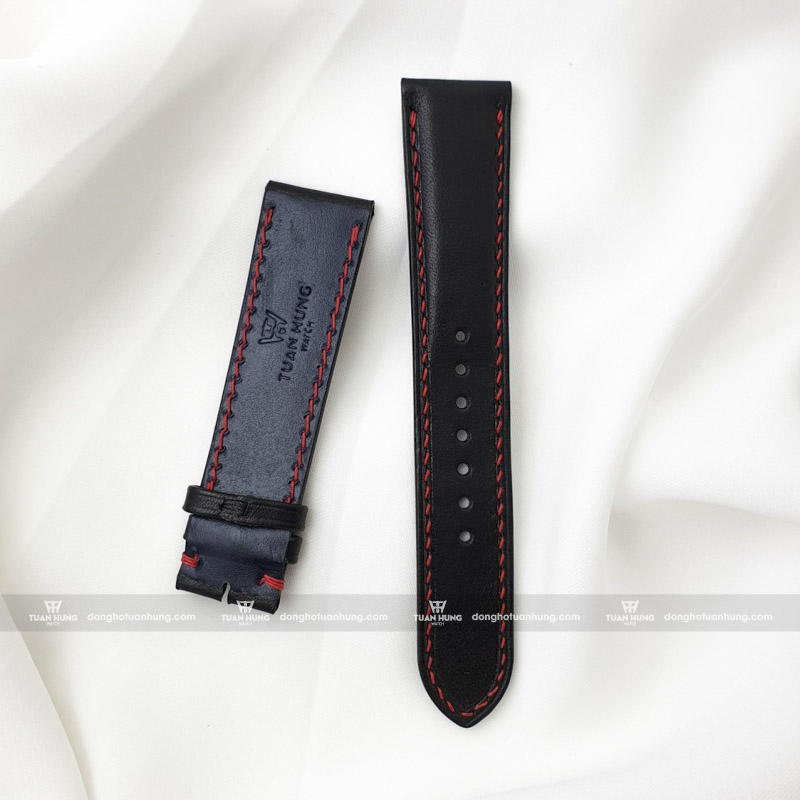 Dây da bò - Dây da đồng hồ chính hãng TuanHungWatch - Đen sần Full Size