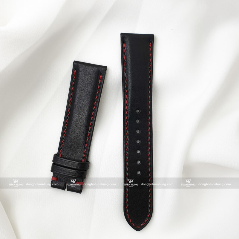 Dây da bò - Dây da đồng hồ chính hãng TuanHungWatch - Đen sần Full Size