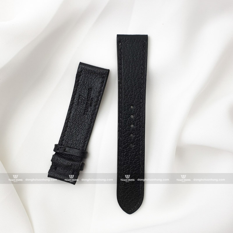 Dây da bò - Dây da đồng hồ chính hãng TuanHungWatch - Đen Vân Nhám Full Size
